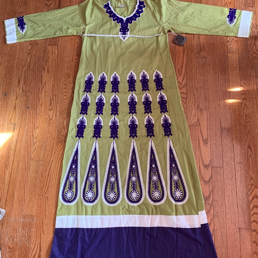 Bohemian 💯% Egyptian Cotton Kaftan Dress. One of a kind!